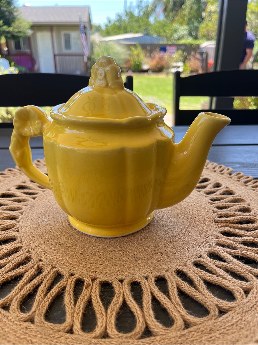 ISA pottery Bright Yellow Ceramic Teapot